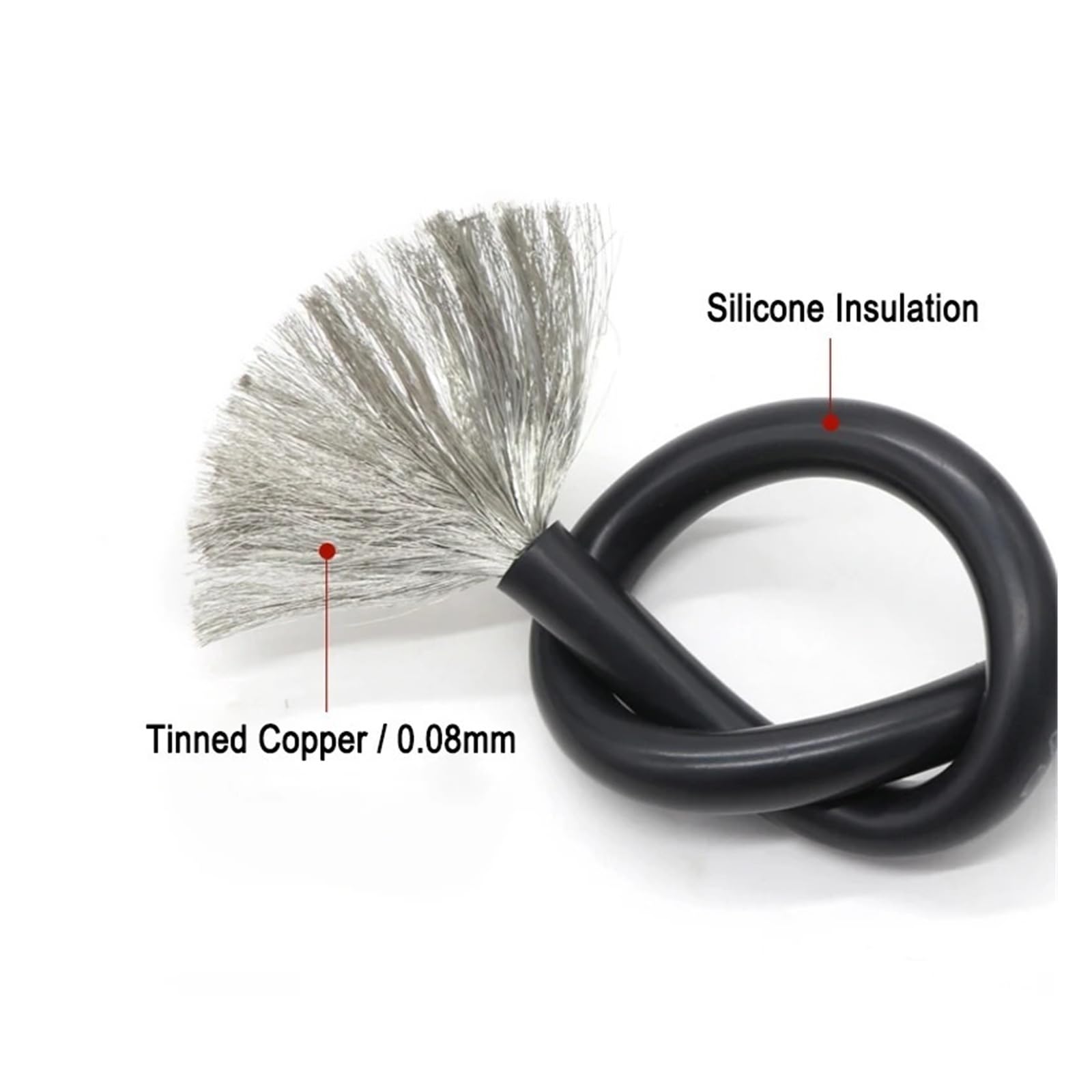 Cable de silicona de alta temperatura de 5 a 50 m, 28, 26, 24, 22, 20, 18, 16, 15, 14, 13, 12 y 10 AWG, verde(10 meters-14AWG)
