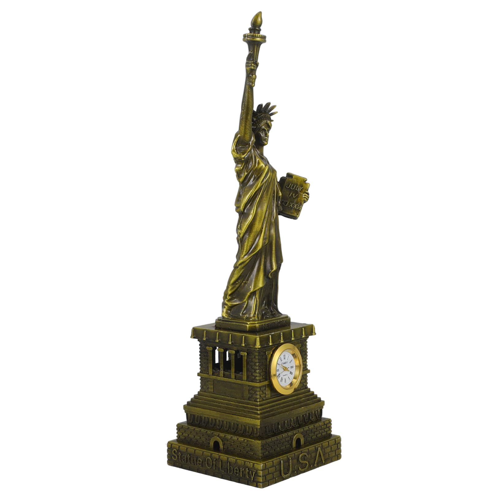 STOBAZAOrnaments Table Clock Statue of Liberty Artware Model New York Artware Model America Statue of Liberty Tabletop Statue of Liberty Statue of Liberty Statue Home Decor Ferroalloy