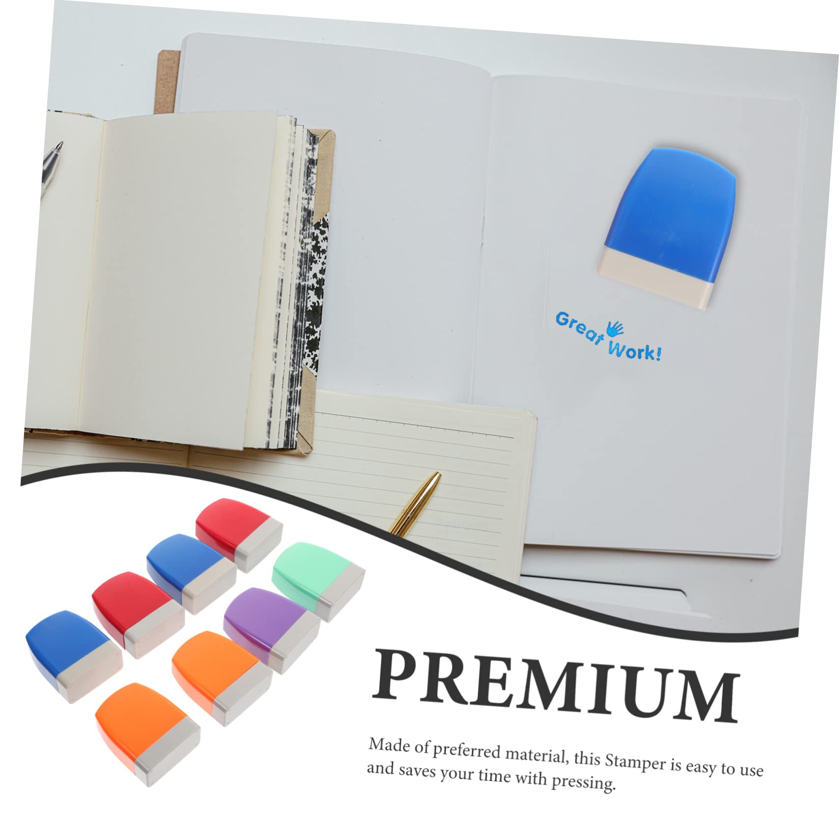 Set da 8 Timbri Scolastici Riutilizzabili per Insegnanti Motivi Incoraggianti in Inglese, Timbri Colorati per Commenti in Classe, Adatti per Attività Educative e Scrapbooking