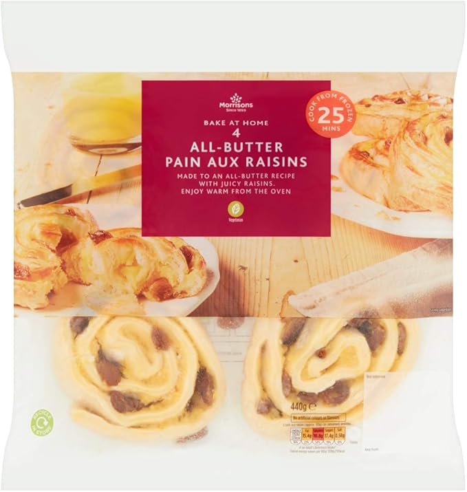 Morrisons Bake at Home AllButter Pain Aux Raisins, 440g (Frozen