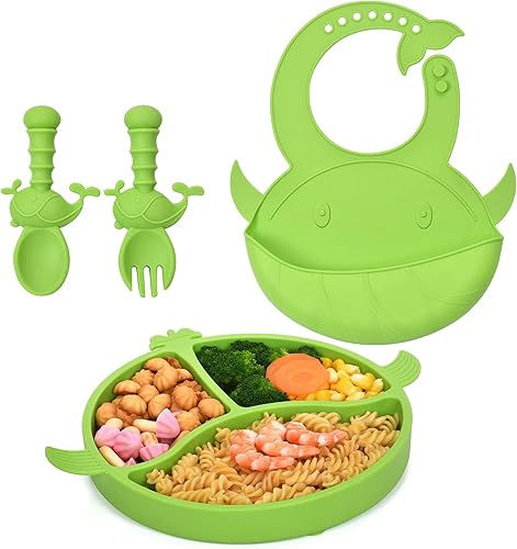 Miniatura 8 de Conjunto de alimentación para bebés, Suministros de destete para bebés, Juego de utensilios de autoalimentación de entrenamiento infantil, platos