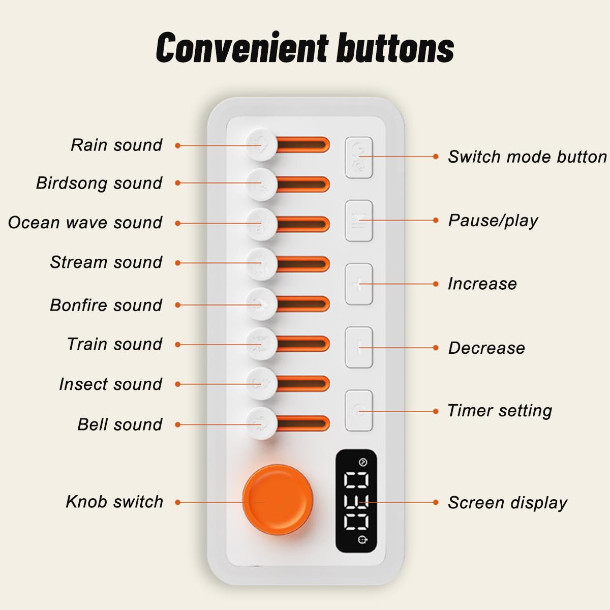 White Noise Machine, Smart Sleep Aid Speaker with 8 Nature Sounds, Portable Bluetooth Speaker 7 Colors Night Lights, Wireless Bluetooth Speaker with Timer Auto Shutoff