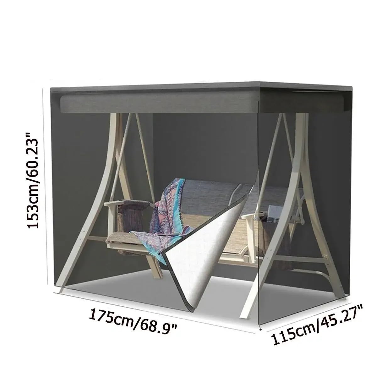 Housse de protection imperméable pour balancelle de jardin 2 places, hamac de terrasse, cour, chaise suspendue, housse de protection durable pour tous les temps