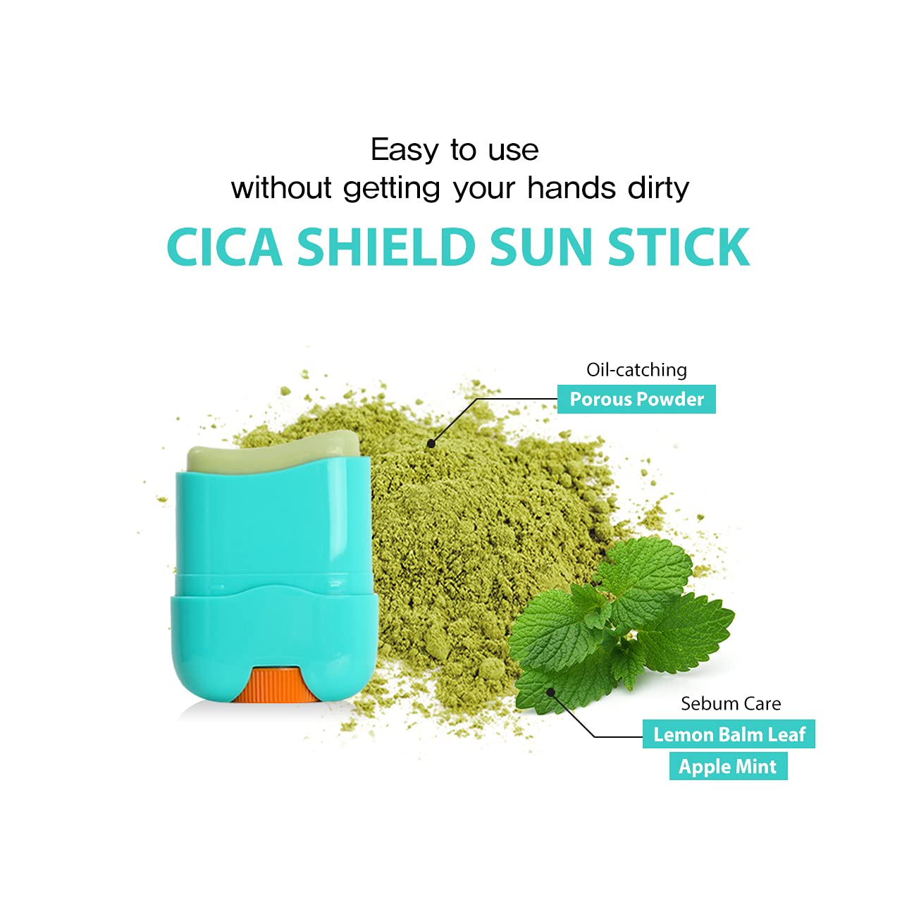 DASHU Solution Cica Shield Sun Stick .67oz Face sun stick, SPF 50