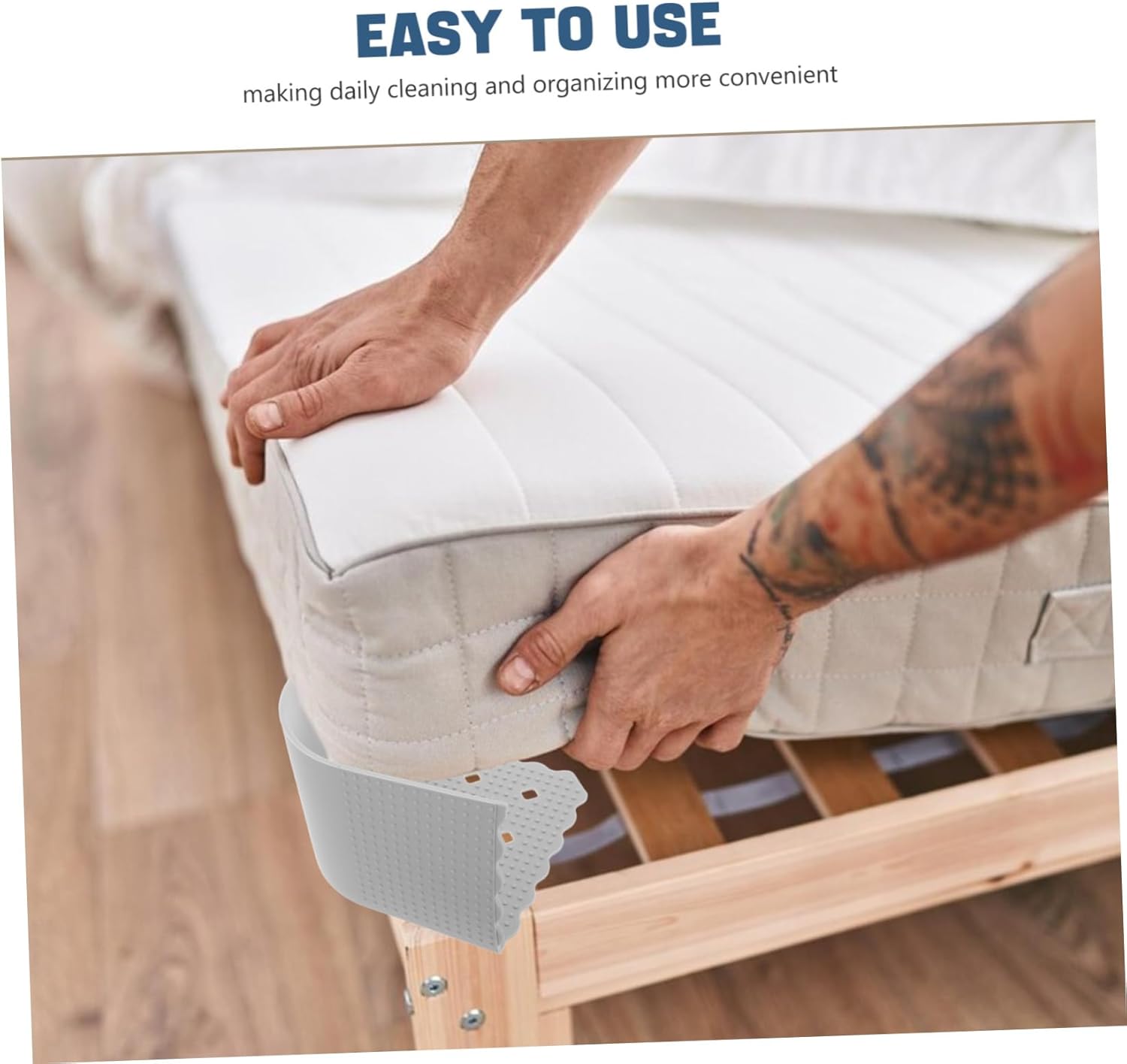 Cabilock 4pcs Silicone Bed Sheet Fasteners Invisible Slip Stabilizers for Fitted Bed for Use Slip Resistant Grippers for Enhanced Sleep Comfort