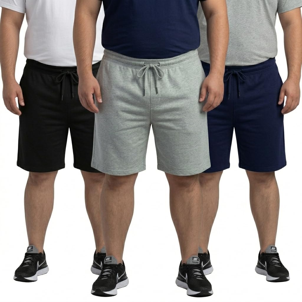 khakey The Men's Cotton Short for Men | Knee Length Plus Size Shorts for Men | Mens Regular Fit Cotton Lounge & Casual Short's | Soft Fabric (XXL, 3XL, 4XL, 5XL, 6XL, 7XL, 8XL)-picture-19