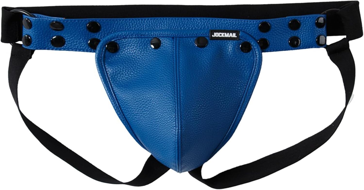 JOCKMAIL Jock straps for Men with Mens Leather Harness Set Men Jock strap with Removable Pouch Adjustable Jockstrap Harness