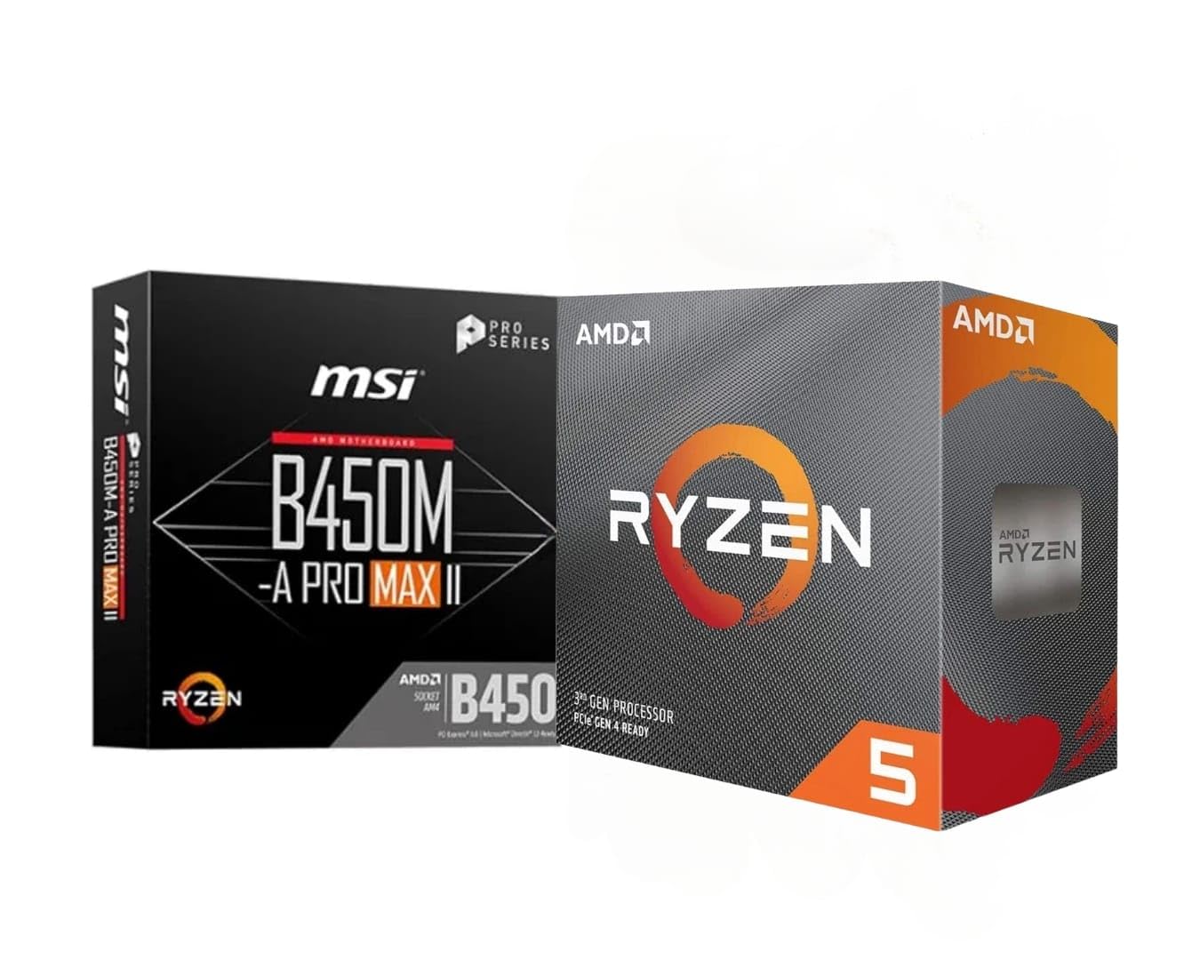 ryzen5 3600  msi b450m-a pro max 　セット RYZEN 5 3600 PACKAGE WiTH MSI B450M-A PRO MAX II BOX PACKED