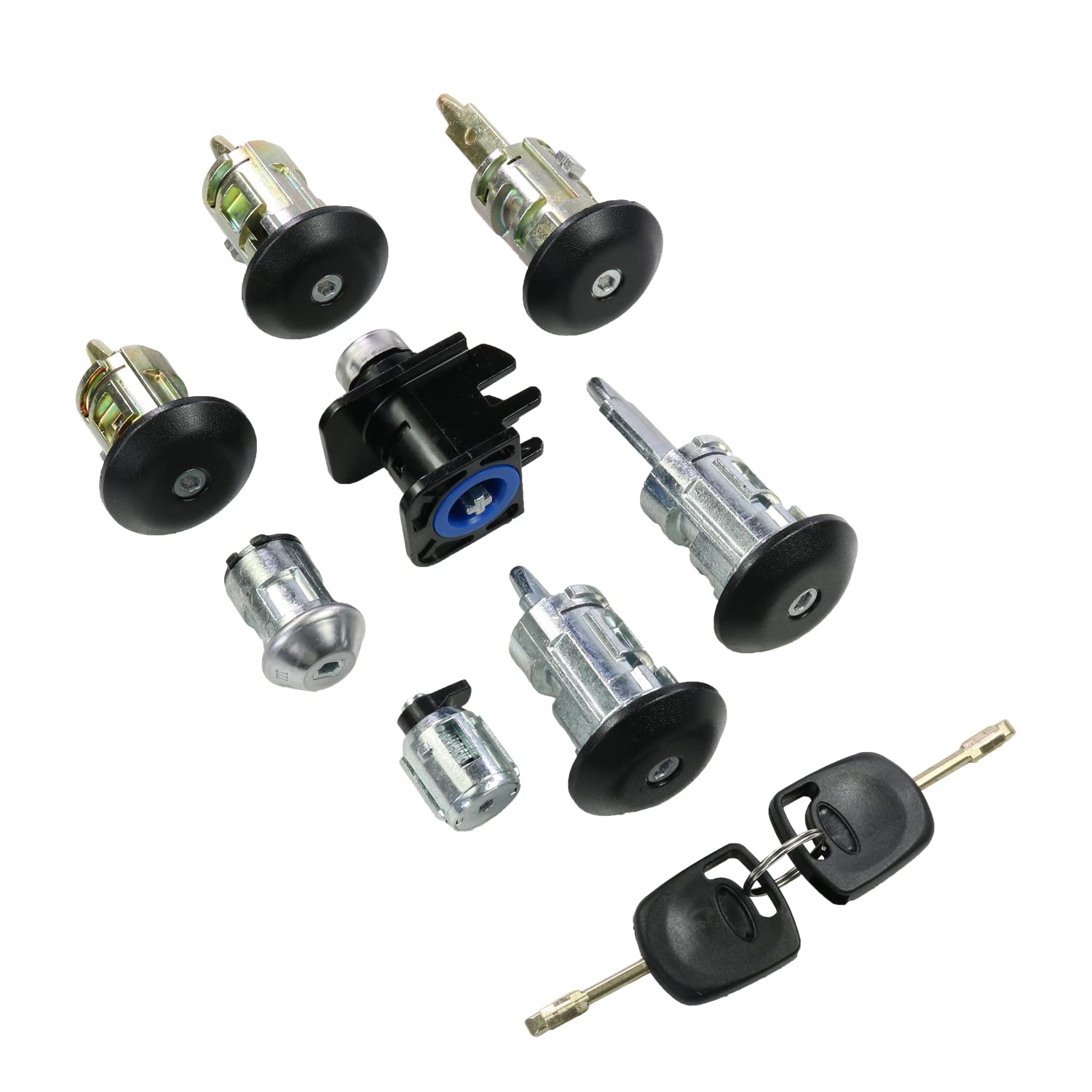 JDMSPEED Bonnet Fuel Door Lock 4425134 with 2 Keys Lockset Replacement for 2002-2007 Ford Transit Connect