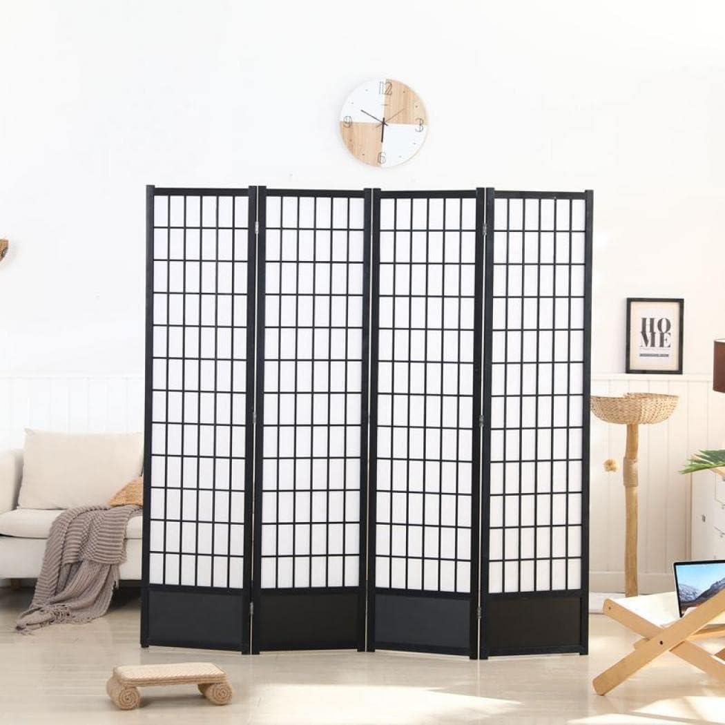 屏風　衝立　黒塗　4連　パーテーション 楽天市場】和風衝立 4連 折りたたみ 高さ120cm 天然木 完成品