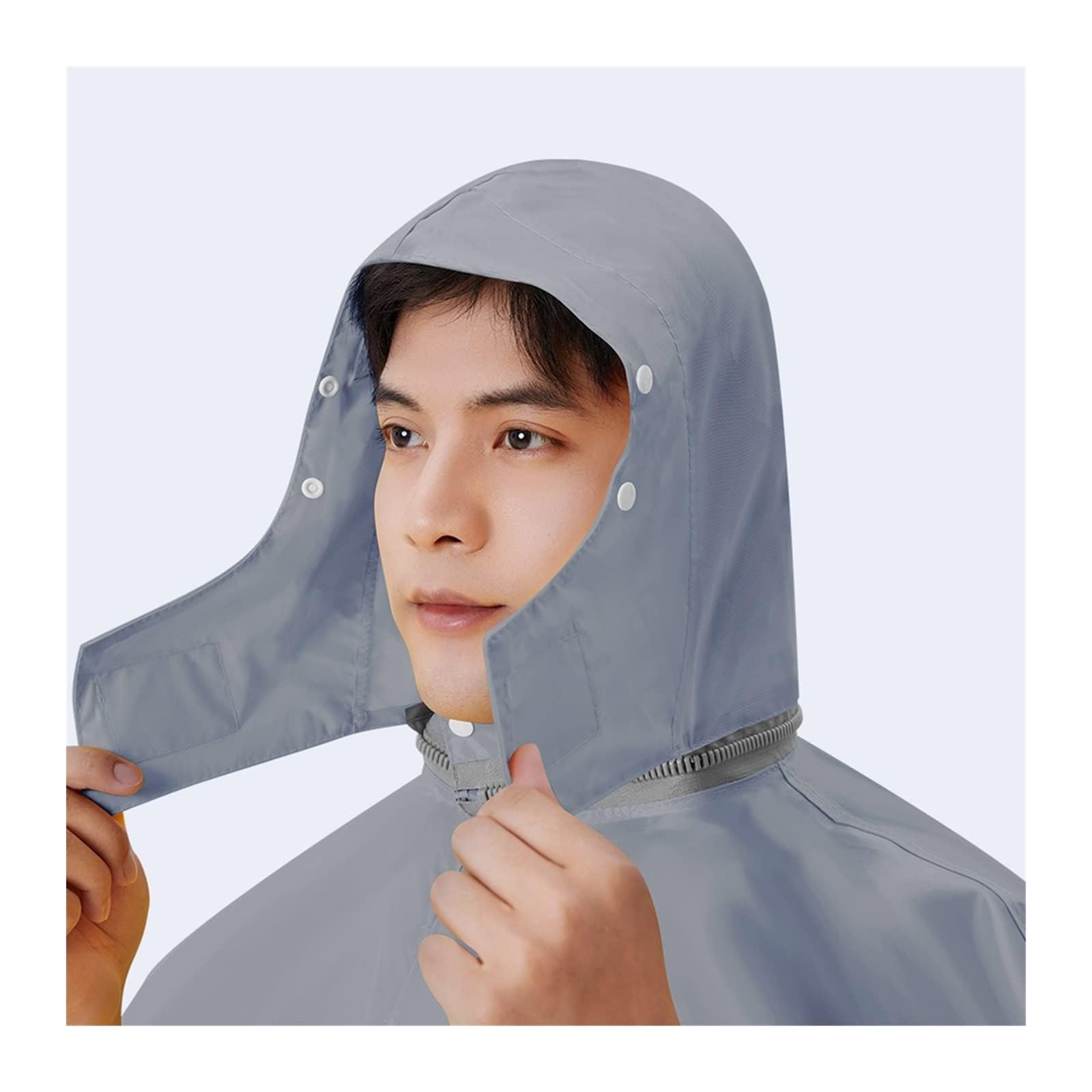 Poncho de Lluvia con Capucha, Impermeable para Ciclismo, Capa de Lluvia Unisex a Prueba de Viento, para Bicicleta, Bicicleta eléctrica, Motocicleta, Scooter de Movilidad (Gris 5XL)