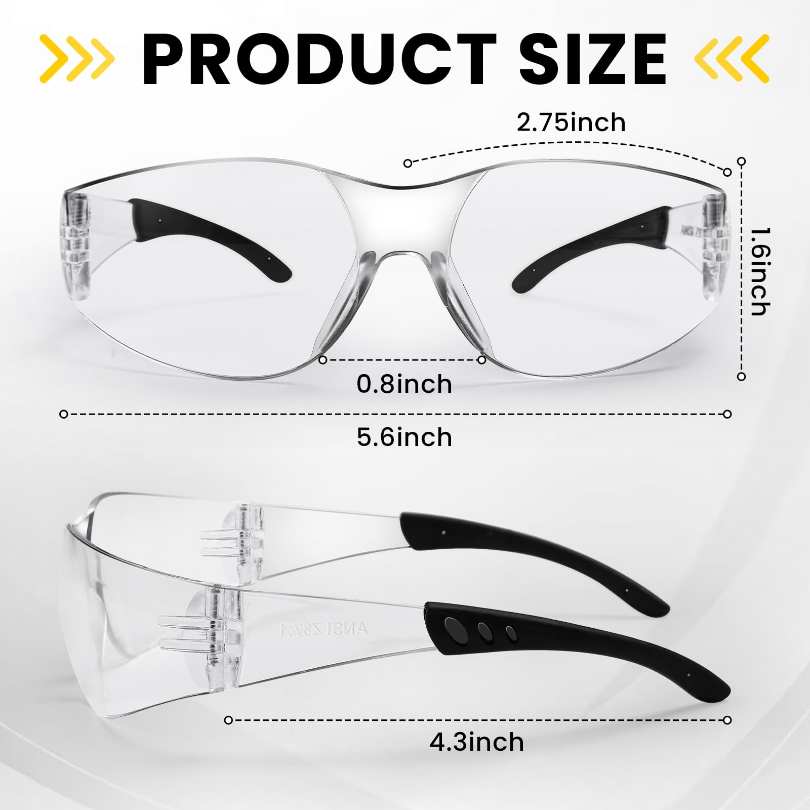 Ansi Z87.1 - Gafas de seguridad transparentes resistentes a los impactos