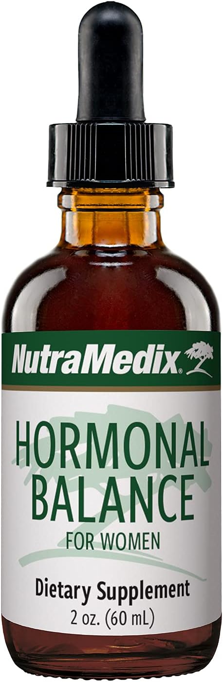 NutraMedix Hormonal Balance for Women - Epimedium, Tribulus Extract and Maca Root Liquid Drops for Stress Support and Mood & Menopause Relief - Vegan Formula (2oz / 60ml)