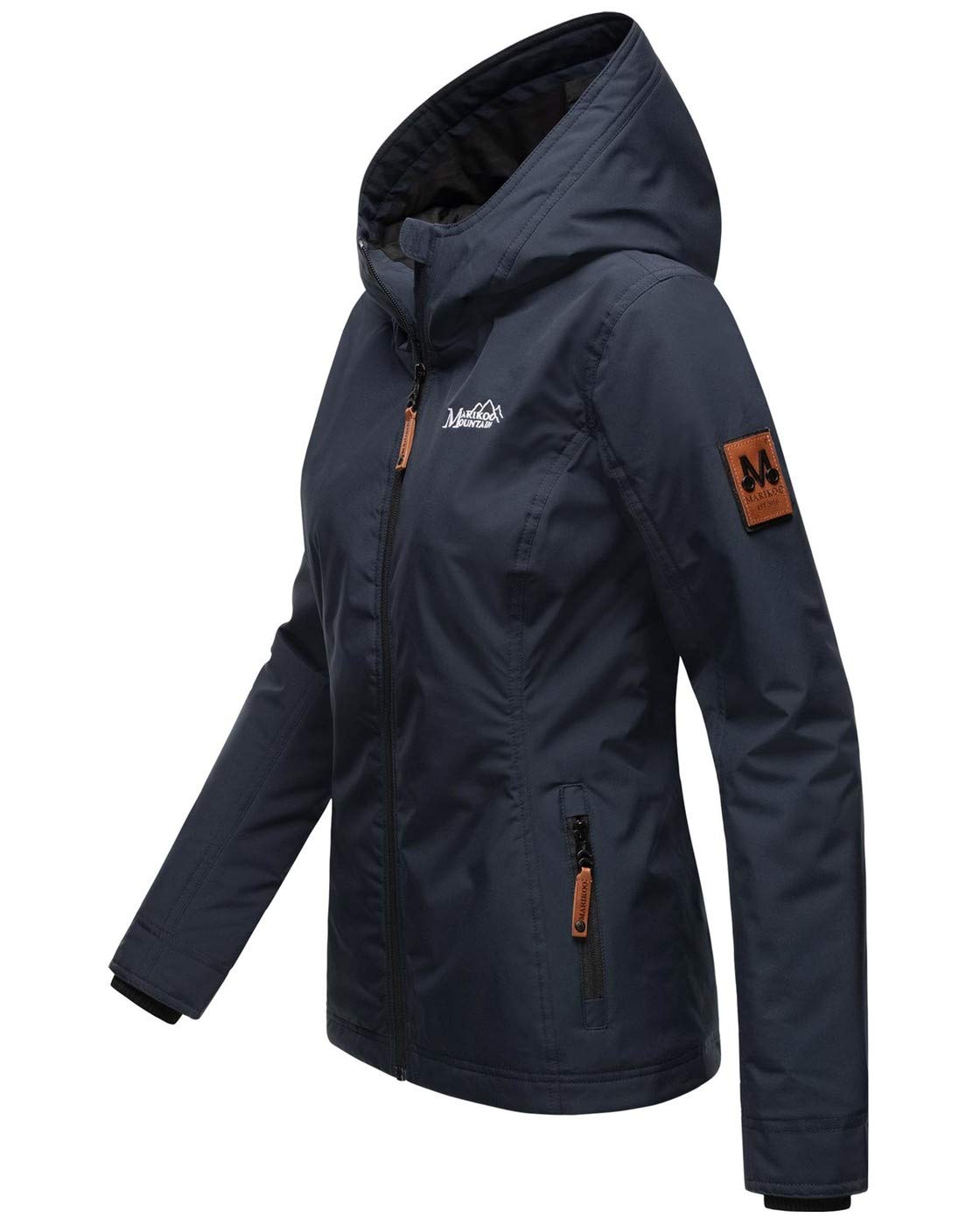 MARIKOO B862 Veste de mi-saison pour femme, légèrement doublée, à capuche