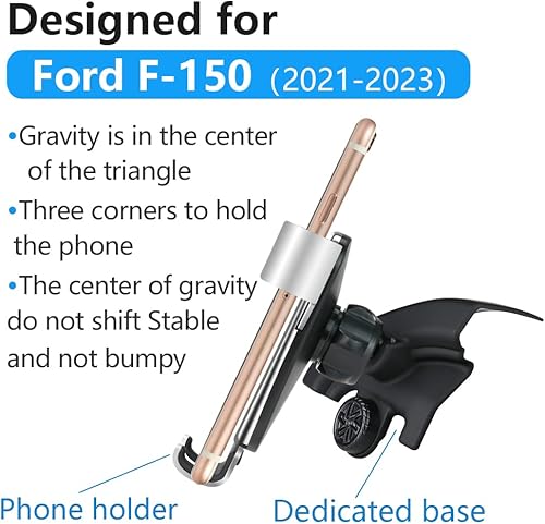 Miniatura 6 de LUNQIN - Soporte para teléfono de coche para Ford F-150 F150 Truck 2021 2022 2023 teléfonos grandes con funda, accesorios para automóviles, soporte