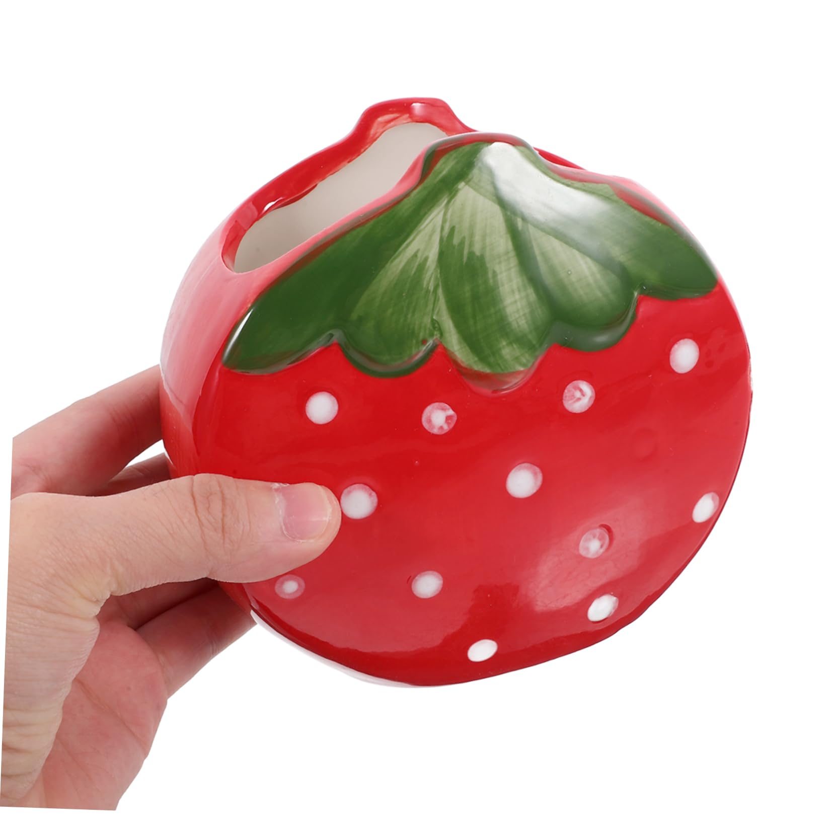 DOITOOL 5 Pezzi Portapenne Decorativo Ceramica Forma Fragola Organizer per Ufficio e Casa Portapenne Stile Semplice Accessorio da Scrivania