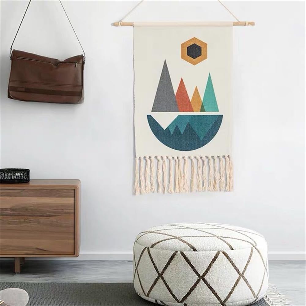 Bmidrut C4 Macrame Woven Wall Hanging Tapestry Home Decor Boho Bohemian Wall Art For Home Apartment Dorm Room Backdrop 50X85cm