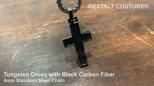 Amazon.com: Unique GESTALT® Tungsten Cross Pendant with 4mm
