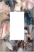 Vista 80 de Cubierta de interruptor de luz de 3 cuadrillas con diseño de flores azules púrpuras, cubierta de placa de pared de triple palanca, arbustos florales