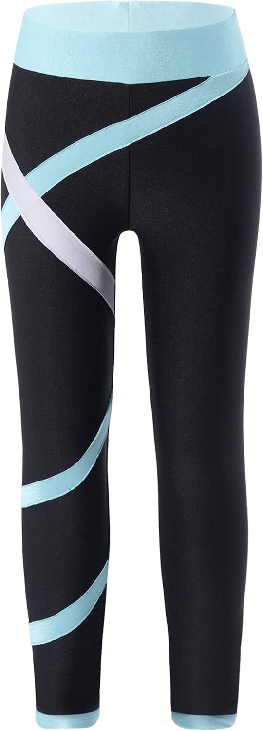 Kaerm Ice Figure Skating Pants for Girls Leggings Athletic Dance Gym Yoga Competitions Pants