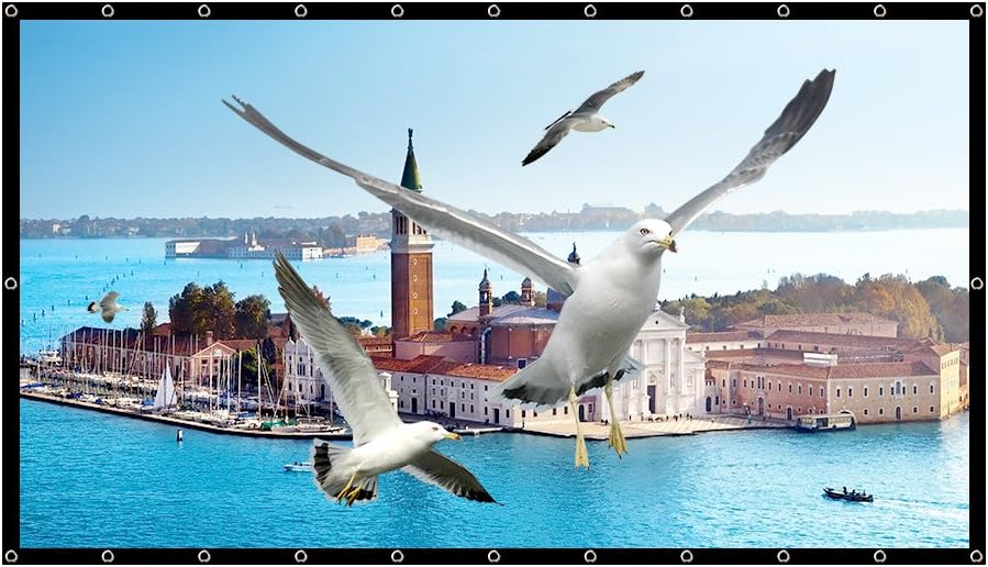 120 Inch Projector Screen Enhanced Foldable PVC Material HD Portable Projection Movies Screen 16 : 9 for Indoor and Outdoor Home Theater Cinema (1.1 Gain, Easy to Clean, Waterproof)