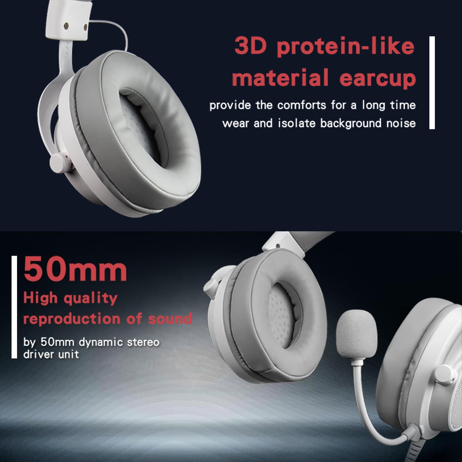 FOXXRAY HAU-37 - Auriculares USB para juegos para PC, auriculares de computadora con micrófono, sonido envolvente 7.1, controladores dinámicos de 50 mm, luz RGB, auriculares con cable para PS4, PS5