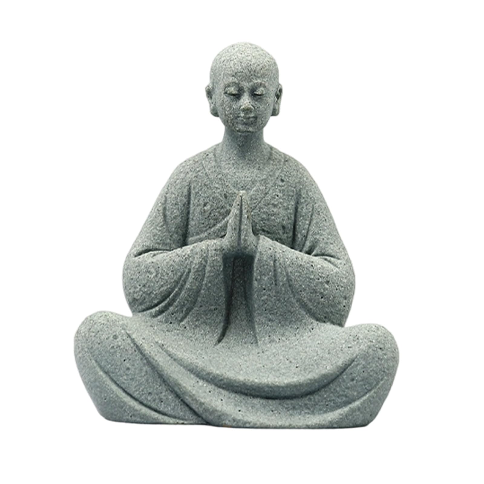 Greabuy Buddhas Statue for Fish Tanks Decorations Aquarium Decors Ornament Monk Figurine Sculptures for Home Car Aquarium Ornament