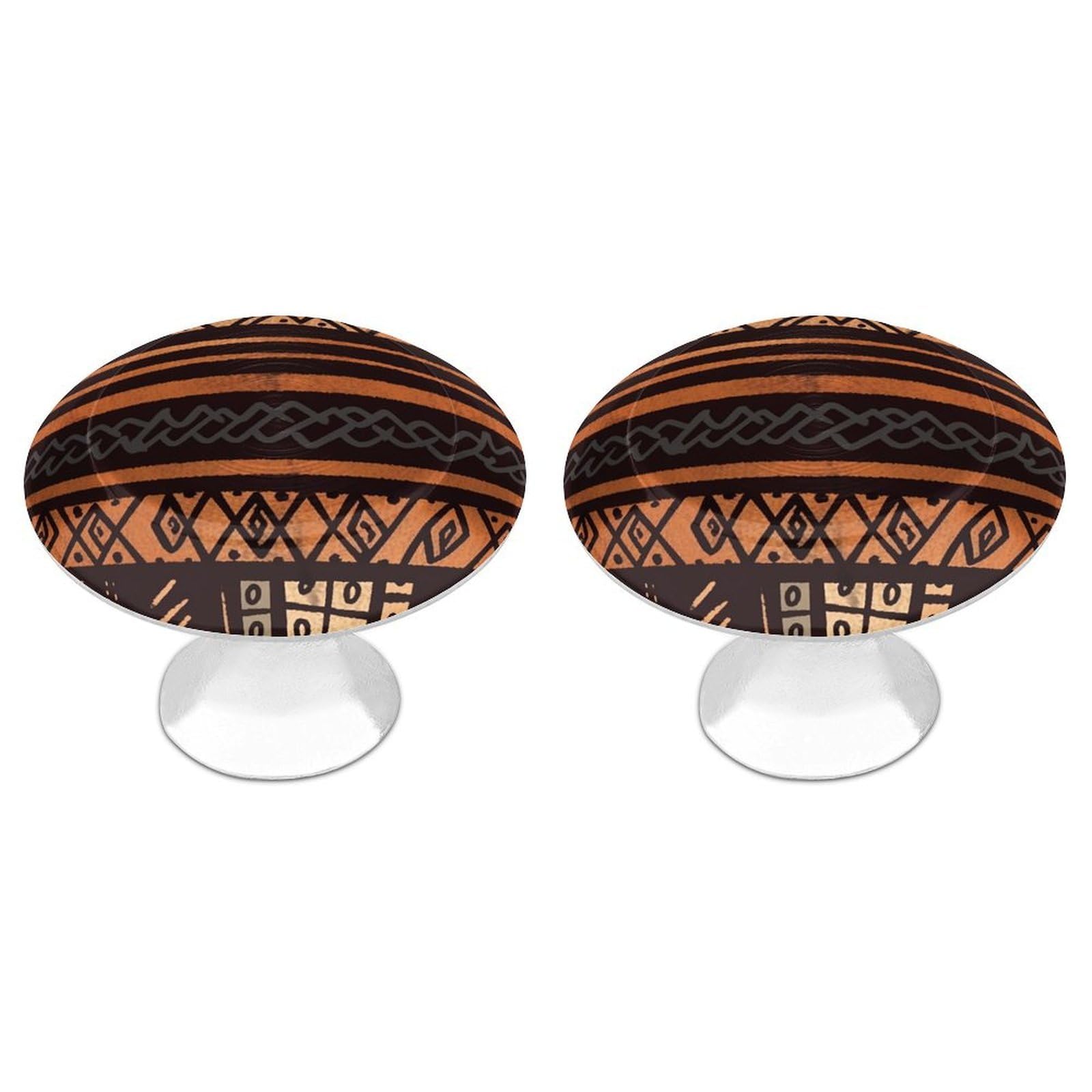 DWVTSLH African Mud Cloth Tribal Cabinet Handles 2 Pack Stainless Steel Kitchen Drawer Pulls with Installation Screws Round Dresser Drawer Knobs 1.1 Inch Modern Cabinet Hardware Door Handles