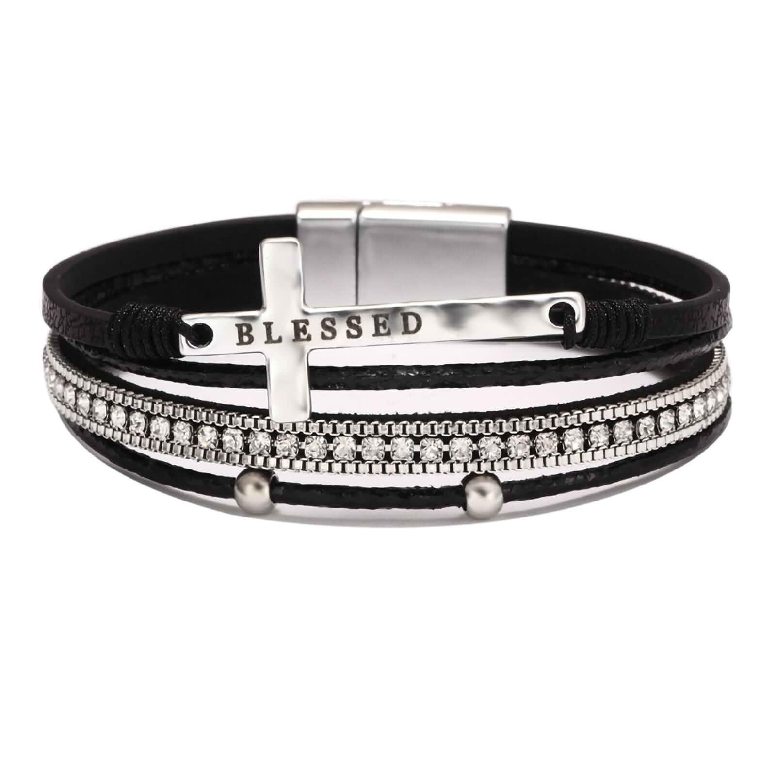 Fesciory Leather Wrap Bracelet for Women, Boho Western Stacked Cuff JewelryStackable Bracelets, Easy-On Clasp, Daily Wear, Pairs with Boho Western Outfits, Gift for Women