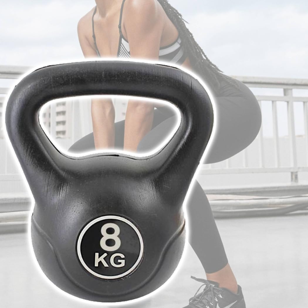 Trade Shop - Manubrio Kettlebell da 8 kg Peso con Maniglia Ginnastica Fitness ERGONOMICO -