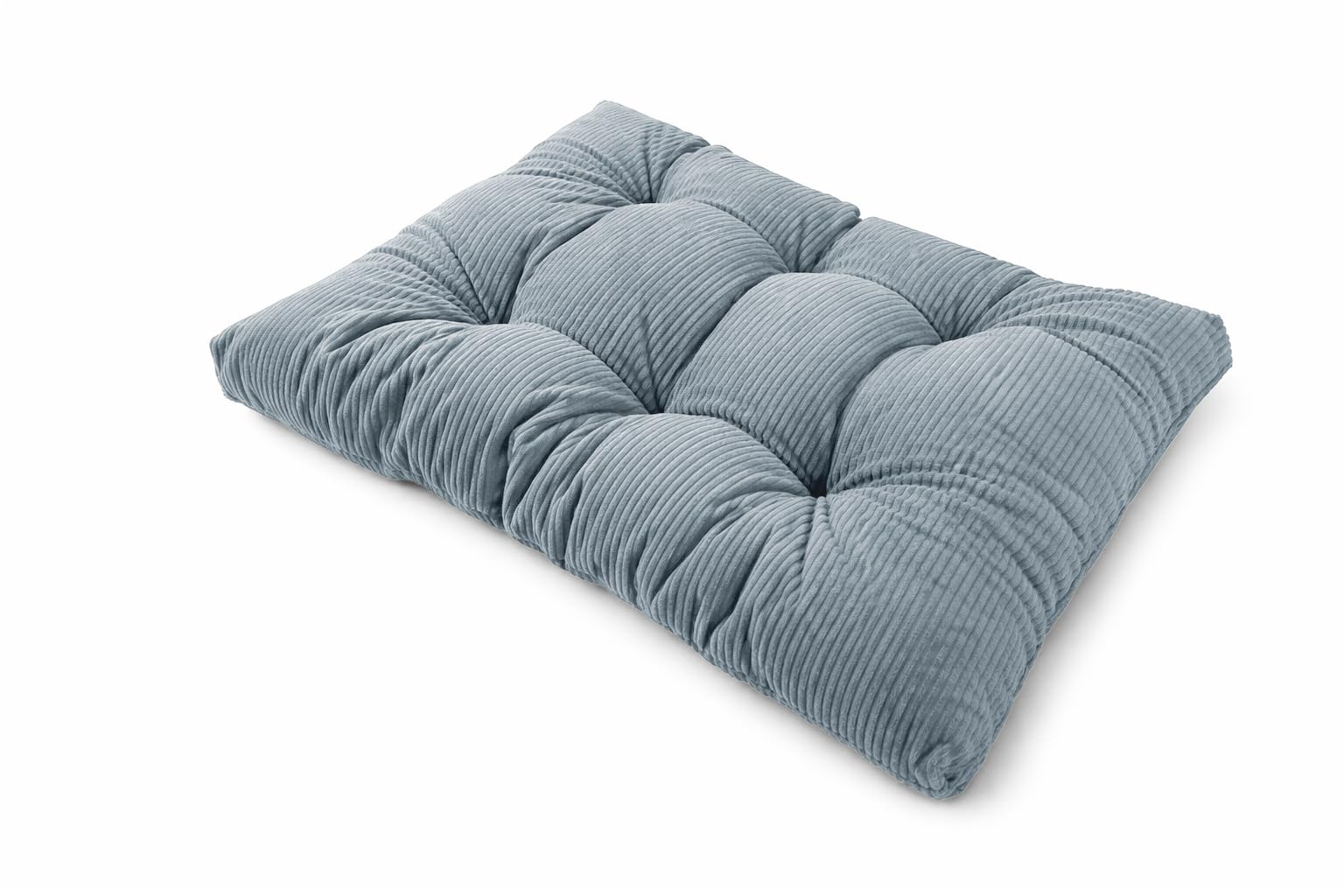 POKAR Pallet Seat Cushion 120x80x12 cm in Corduroy | Tufted Seat Pad for Euro Pallet Furniture and Garden Sofa | Ideal for Patio | Outdoor and Indoor Use | Oeko-Tex Certified | Made in EU | Blue