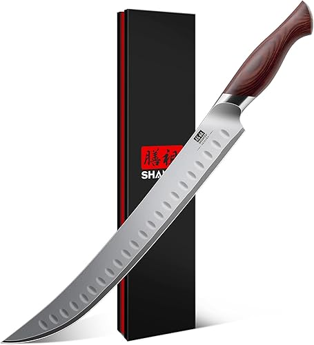 Miniatura 10 de SHAN ZU Cuchillo de chef de 8 pulgadas, cuchillo de cocina profesional de acero inoxidable 10Cr15Mov de alto carbono japonés, cuchillo japonés ultra