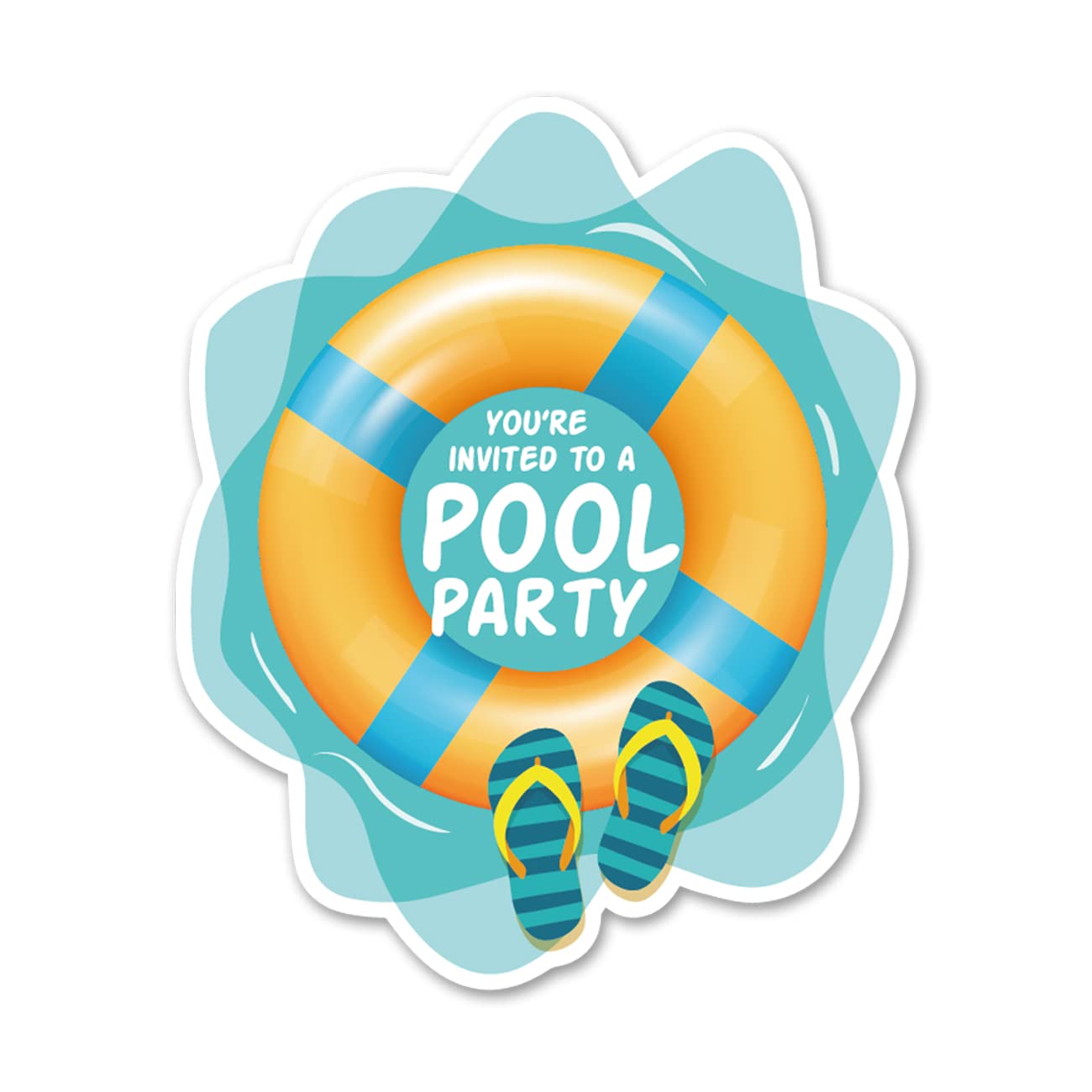 Photo 1 of Swim Pool Party Invitations with Envelopes, 20 Set Swimming Pool Invitations Birthday Baby Shower Party Invites Supplies Favors, Double-Sided