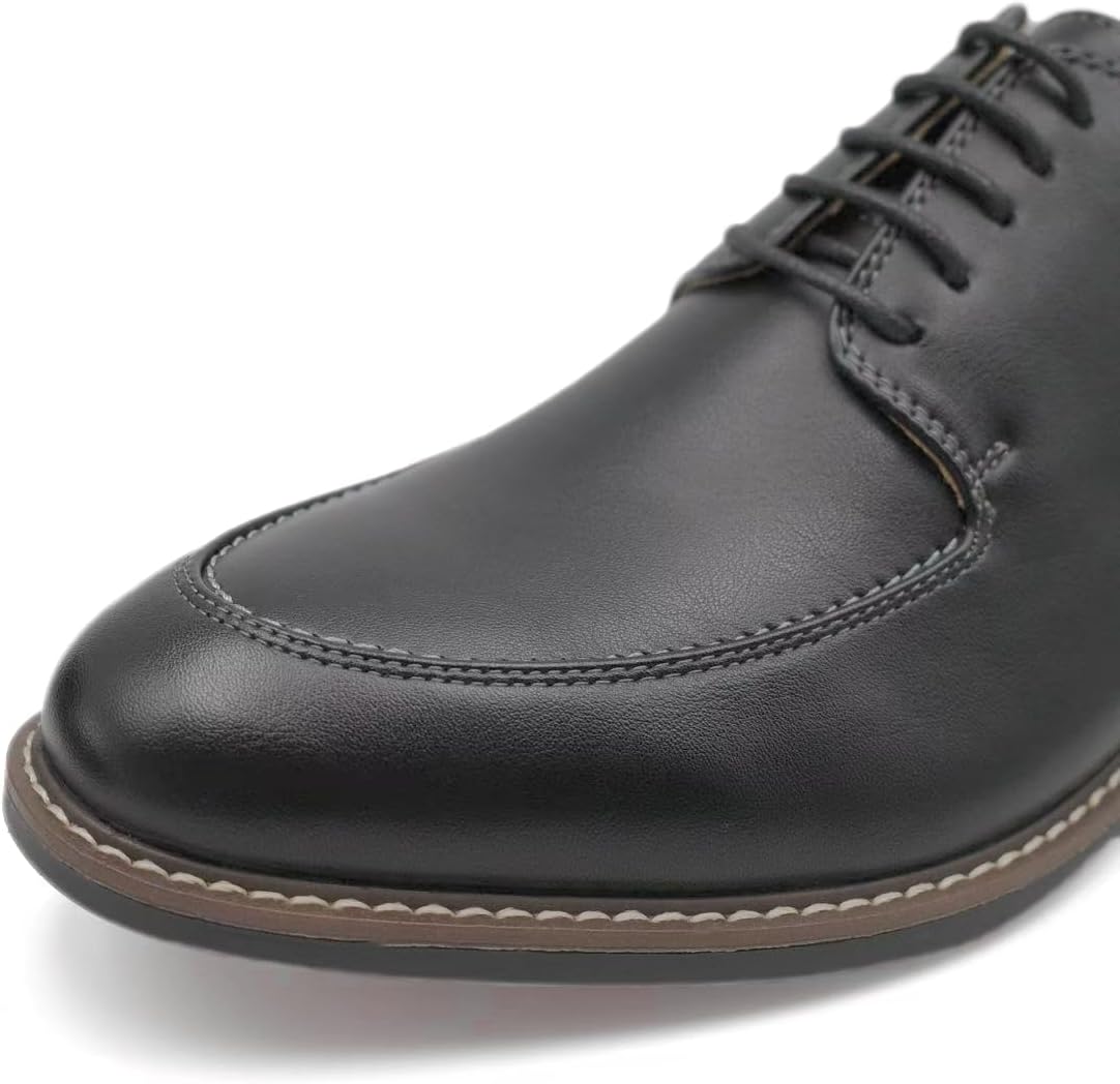Finishing & Sewing Men's Moc Toe Lace Up Oxford Dress Shoes