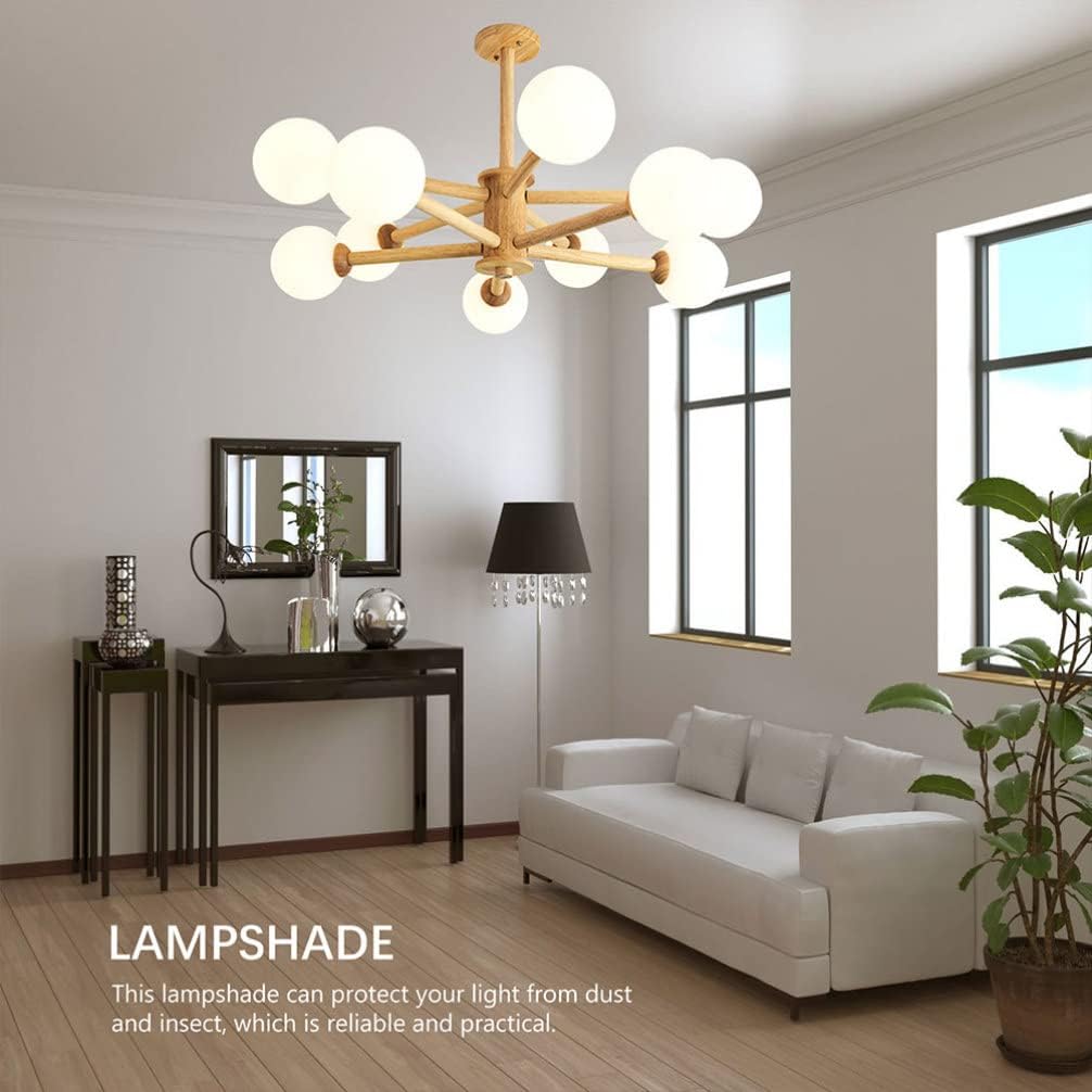 Beaupretty Lamp Shade, White Glass Round Replacement Lampshade G9 10cm Light Cover Decor For Pendant Hanging Wall Lamp