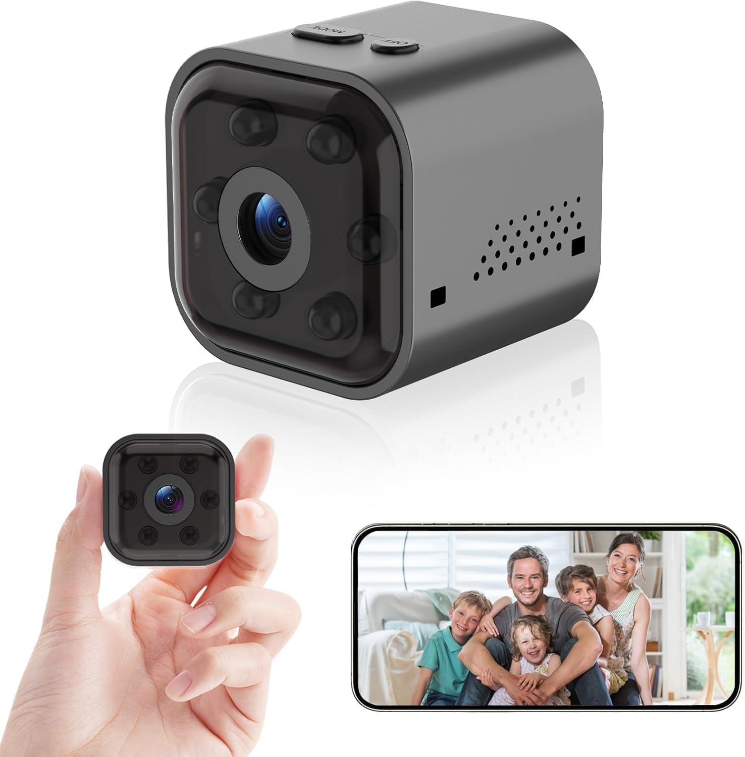 Hidden Camera - 1080P HD WiFi Wireless Security Camera - Nanny Camera - Best Mini Car Cameras for Surveillance - Surveillance Camera with Motion Detection and Night Vision Black
