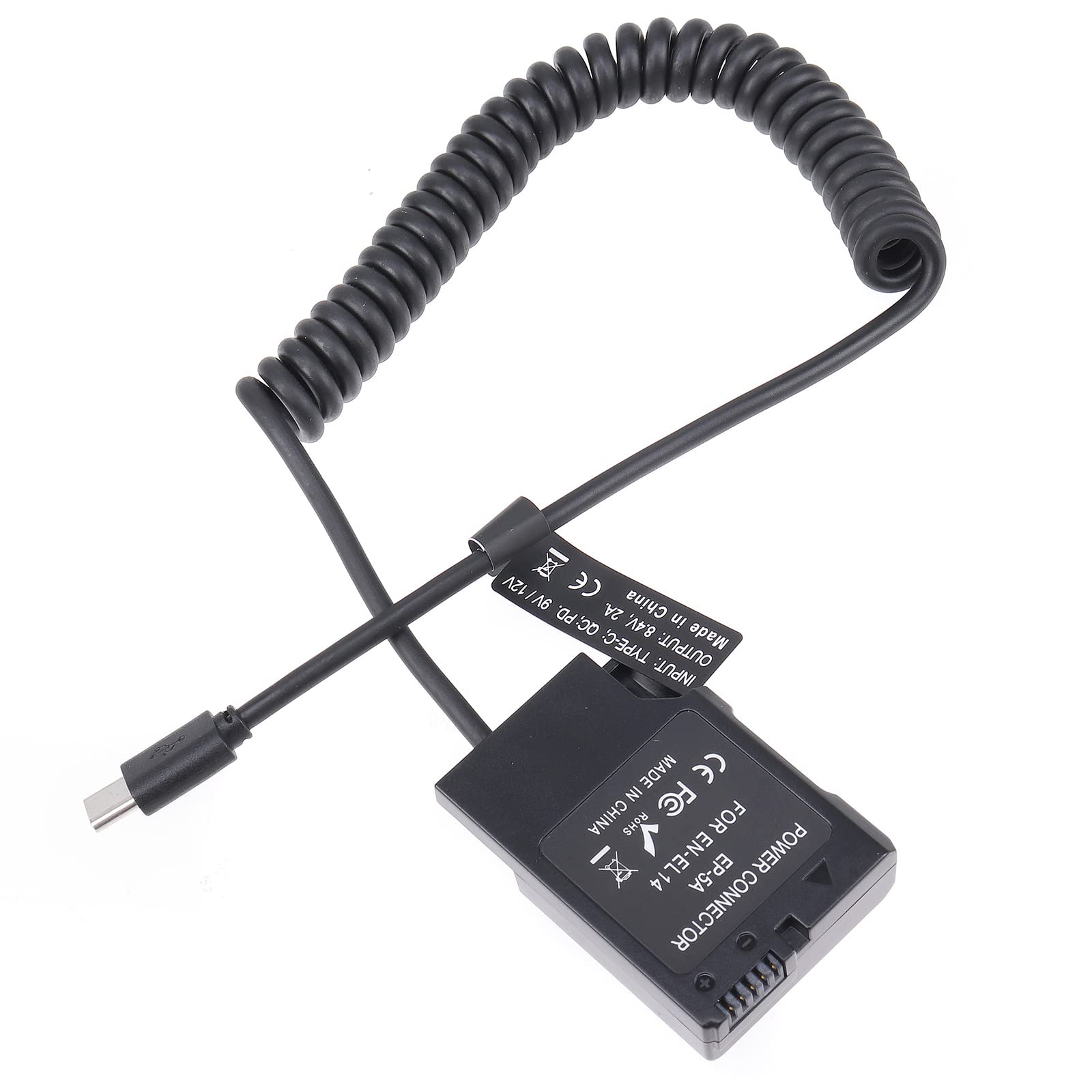 EP-5A Adattatore USB-C Cavo di alimentazione Kit accoppiatore CC Sostituzione batteria EN-EL14/EN-EL14A Adattatore EH-5 PD per Nikon D3100 D3200 D3300 D3400 D3500 D5100 D5200 D5300 D5500 D5600