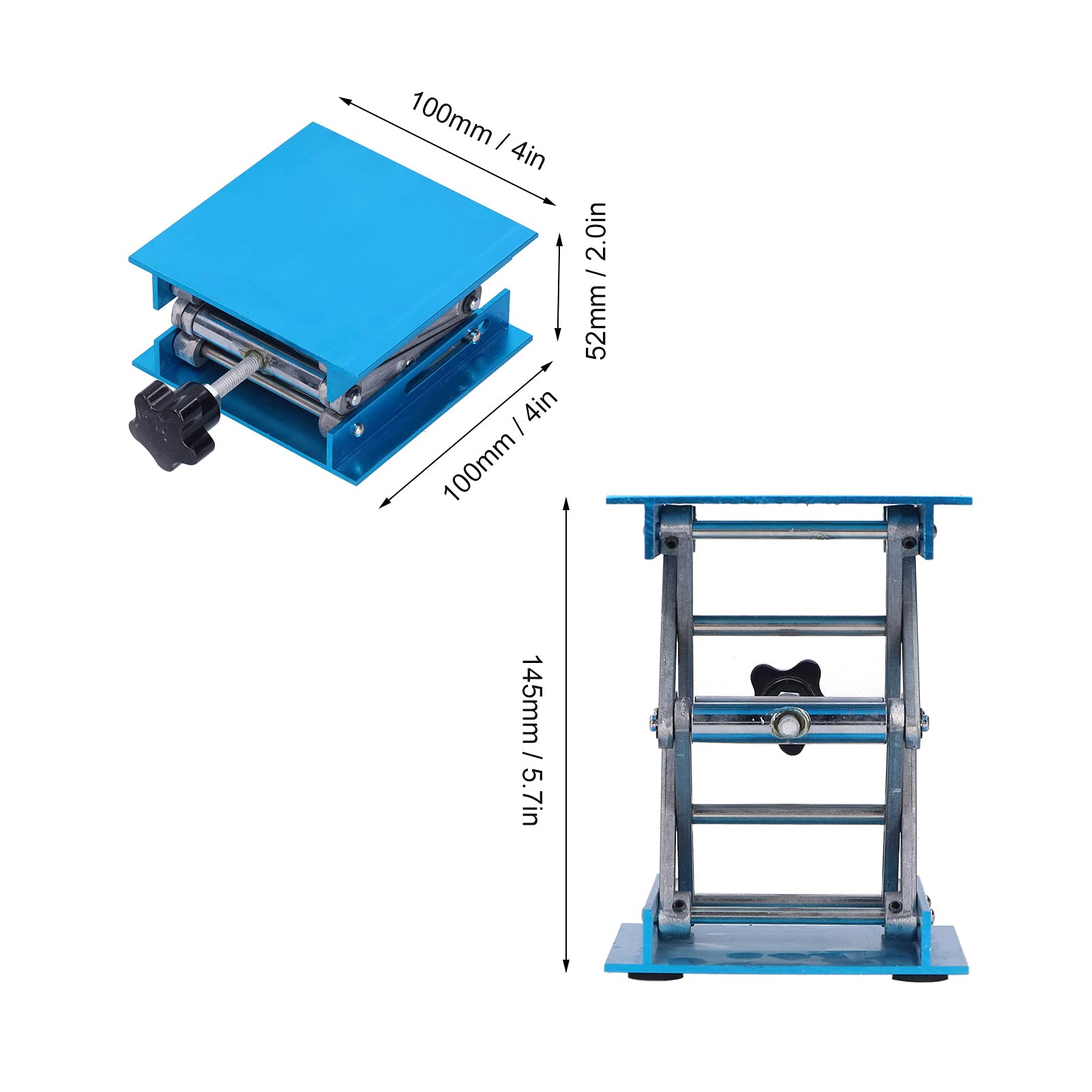 SPEACOUR Lab Jack Rvs Lift Tafel Lab Stand Tafel Schaar Lift Verstelbare Laboratorium Hefplatform Stand Wetenschappelijke Lab Schaar Jack voor Wetenschap Experiment -90mmx90mm