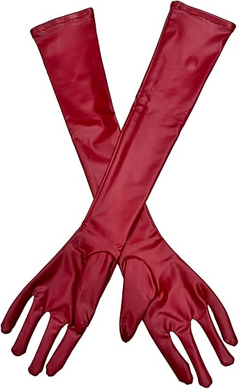 Womens Long Latex Gloves Patent Leather Wet Look Arm Length Opera Evening Party Costume Gloves
