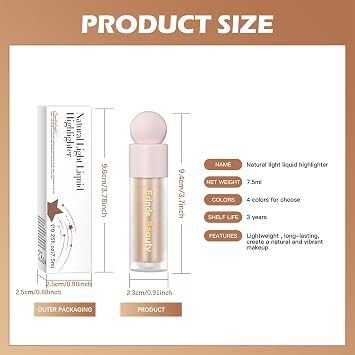 Erinde Liquid Highlighter Makeup Shimmer Cream Highlighter #2 Starlight