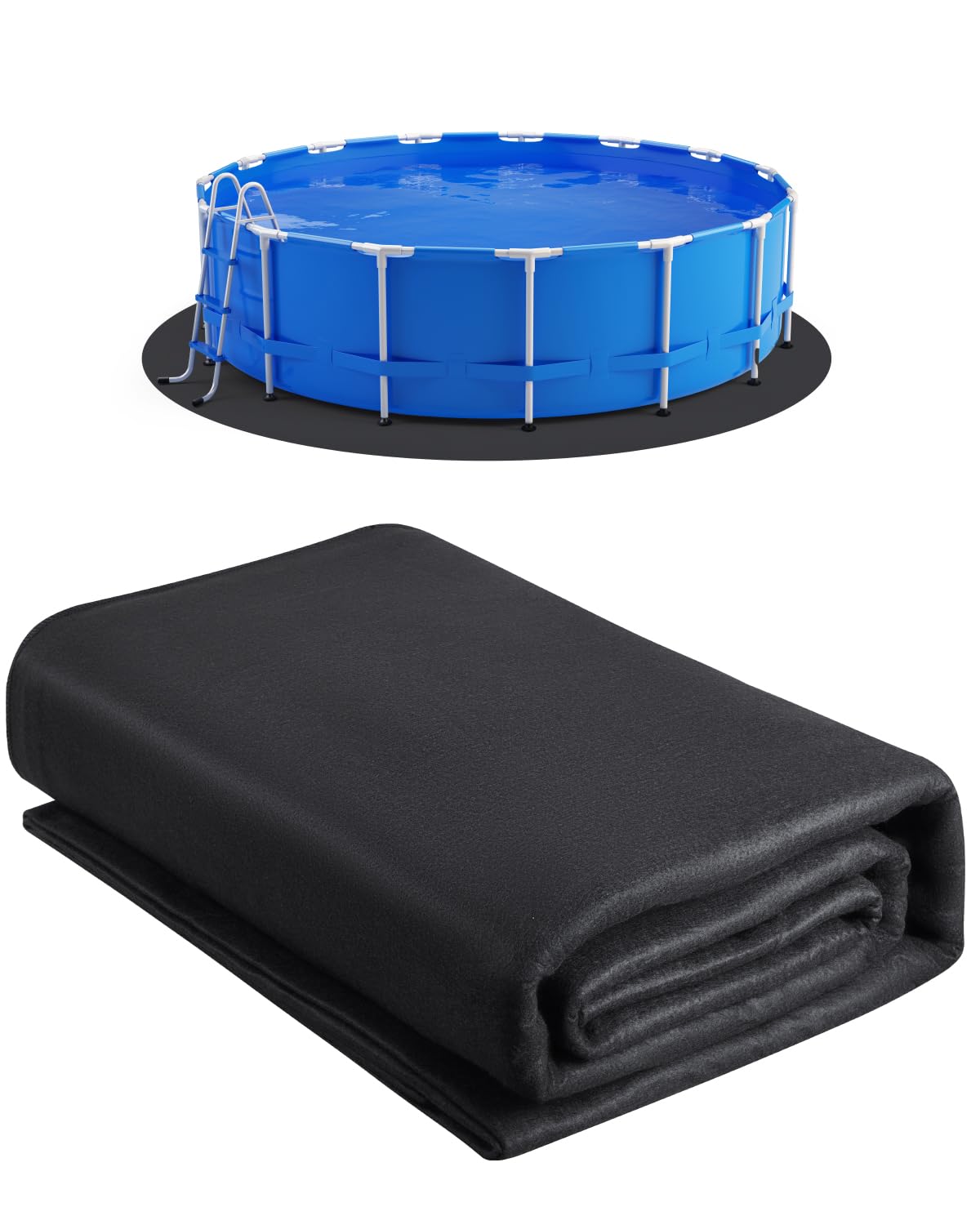 VEVOR runde Poolunterlage, 5,5 m, Bodenplane für oberirdische Schwimmbecken, extra Dicke Bodenschutzplane, Poolmatte aus Geotextilmaterial, verlängert die Lebensdauer der Folie