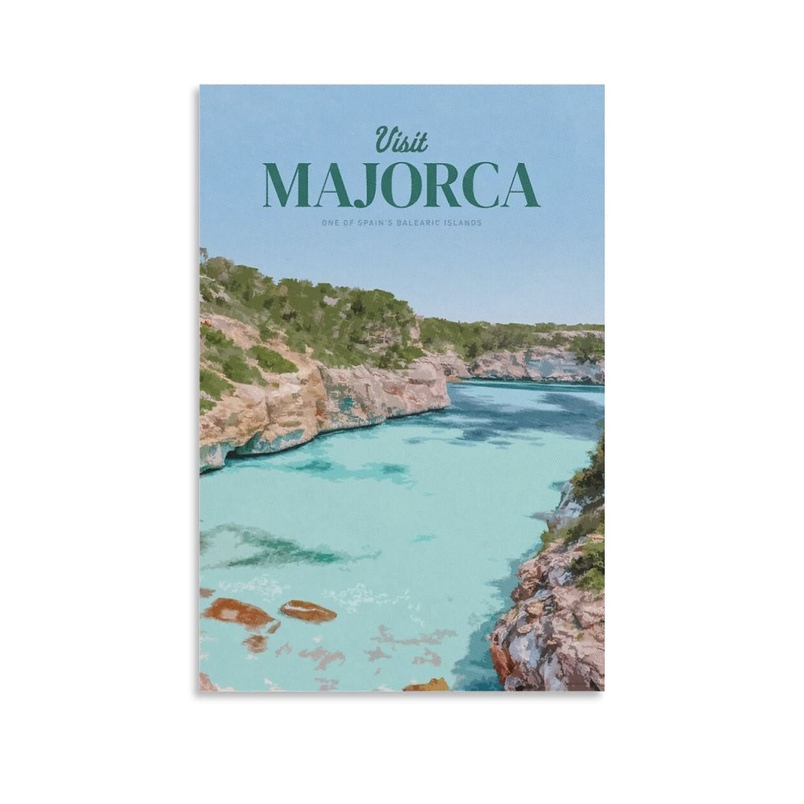 Kziwq T118 Metal Tin Sign Majorca Bay Vintage Decor Art Sign Home Kitchen Bar Cafe Club Cave Wall Decor Retro Travel Sign 15X30cm