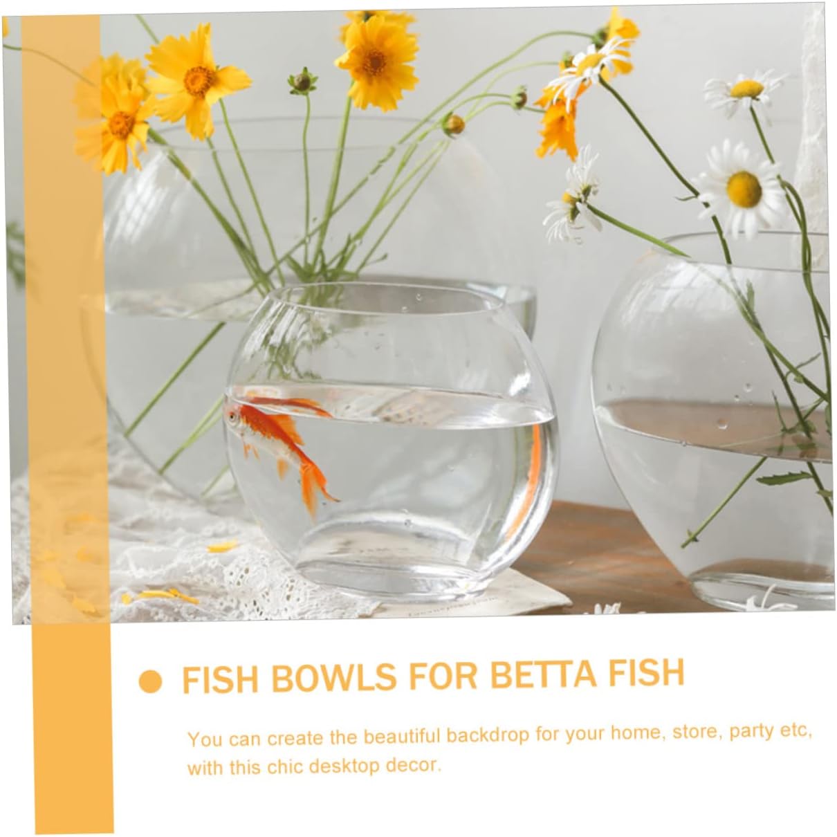Transparent Goldfish Tank Elegant Desktop Aquarium for Home Decor Fish Bowl for Office Garden and Wedding Settings