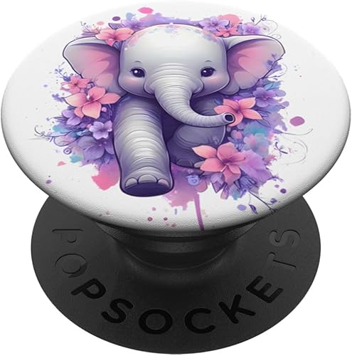 Lindo bebé elefante colorido animal amante adorable naturaleza PopSockets estándar PopGrip