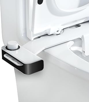Ultra-Slim Bidet Attachment for Toilet Dual Nozzles Feminine & Rear Wash Bidet Toilet Seat Attachment Non Electric Self Cleaning Adjustable Water Pressure, Rear Wash KB001