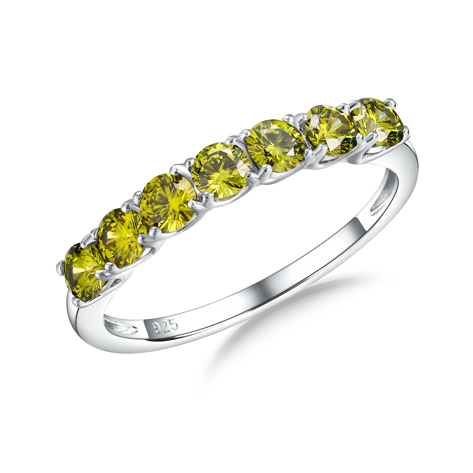 Sterling Silver Birthstone Rings for Women Half Eternity Bands