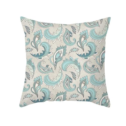 Chenlane Silk Pillow Cover Tropical Couch Pillows Sectional Geometric Art, Covers Elegant Cushion With Zipper Closure Bright Smooth Thickened 50x50 cm, 1Pcs