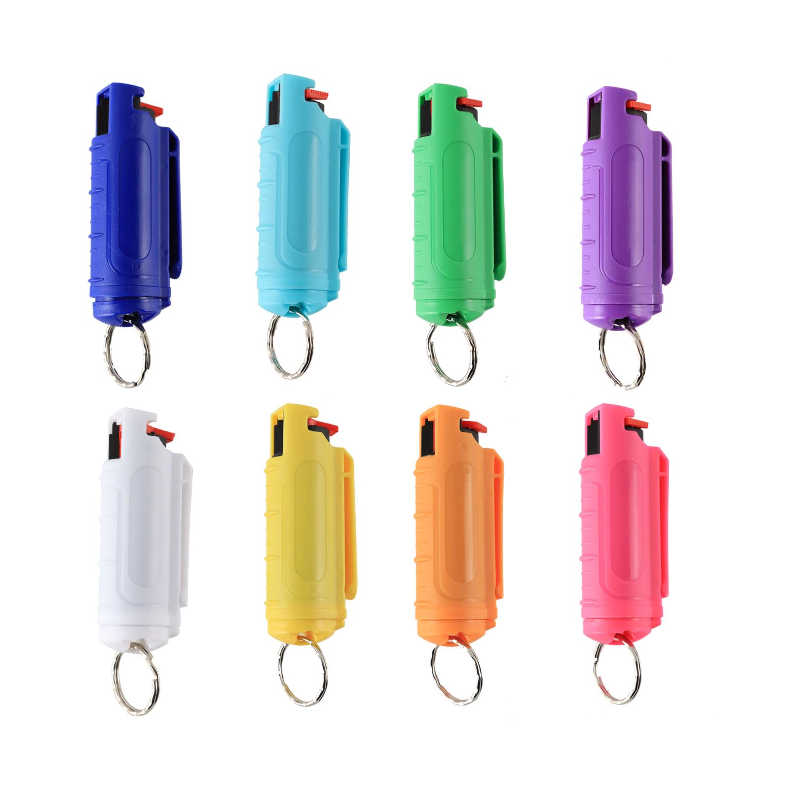8-Pack MAGIUSA Pepper Spray Self Defense Kit for Women–Maximum Strength OC Spray Quick Release Keychain Compact & Portable for Personal Safety Ideal for Walking Jogging Travel & Self Defense Gift