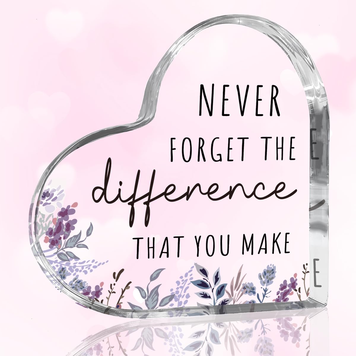 Teacher Thank You Appreciation Gifts for Women Teacher Men Birthday Gifts Ideas for Teachers Office Desk Decor for Home Heart Acrylic Sign Christmas