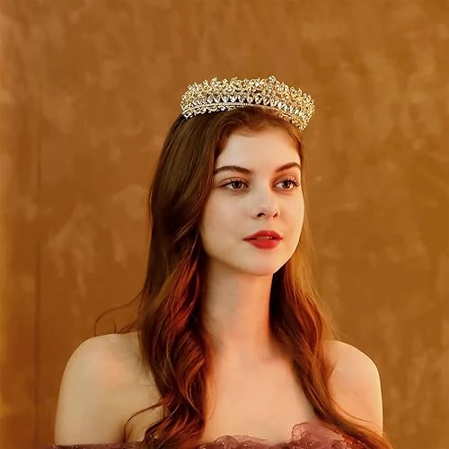 Miniatura 3 de Tiaras y coronas para mujer, tiara de boda de cristal para mujer, diadema de corona de reina real, tiara de princesa de metal para novia,